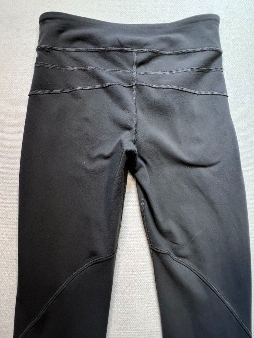 Lululemon Women's High Waisted Athletica Leggings Ruched Ankle Charcoal Gray - Picture 7 of 7